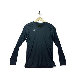 High Five Women Black Stretch V Neck Long Sleeve Athletic Shirt Size Medium